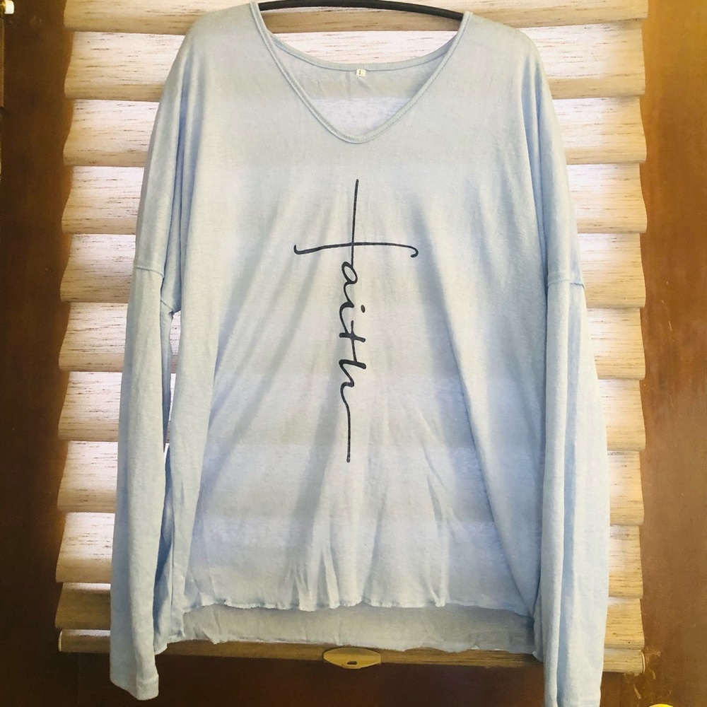 Soft, thin lightweight, long sleeve top